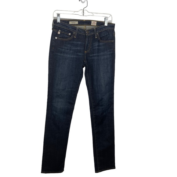 Ag Adriano Goldschmied Denim - Ag Adriano Goldschmied The Stevie Slim Straight Dark Wash Jeans Belted Pockets